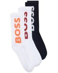 BOSS - 3-Pack Logo Ribbed Crew Socks - Lyst