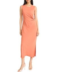 DONNA MORGAN FOR MAGGY - Ruched Side Slit Tank Midi Dress - Lyst