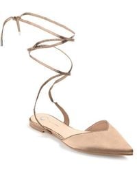 Journee Collection - Lace-Up Pointed-Toe Flat - Lyst