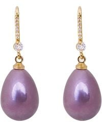 Saachi - Faux Pearl Crystal Dangle Earrings - Lyst