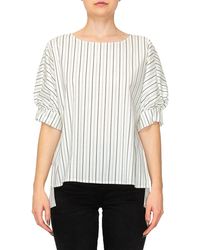 MELLODAY - Puff Sleeve Popover High-low Top - Lyst