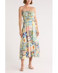 Blu Pepper - Mixed Tile Print Midi Dress - Lyst