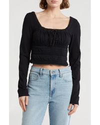Free People - Scarlet Smocked Crop Top - Lyst