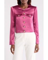 Cinq À Sept - Rainier Crop Satin Jacket - Lyst