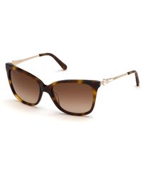 Swarovski Square 55mm Sunglasses - Brown