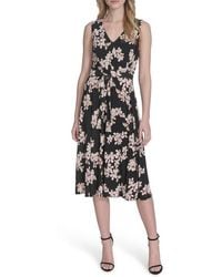Tommy Hilfiger - Floral Sleeveless A-Line Jersey Midi Dress - Lyst