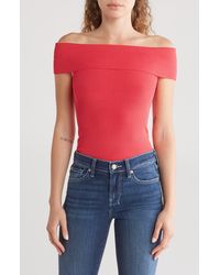 7 For All Mankind - Off The Shoulder Ribbed Top - Lyst