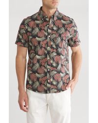 Tailor Vintage - Cabana Short Sleeve Seersucker Button-down Shirt - Lyst