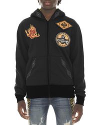 Cult Of Individuality - Embroidered Lucky Bastard Cotton Zip Hoodie - Lyst