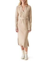 Faherty - Jackson Long Sleeve Tie Waist Cotton Blend Sweater Dress - Lyst