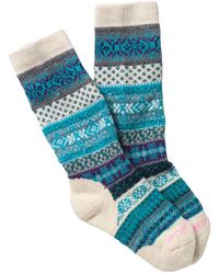 Smartwool Stripe Moon Wool Blend Crew Socks - Blue
