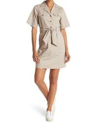 calvin klein belted shirt dress