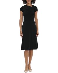 Maggy London - Pleated Fit & Flare Dress - Lyst