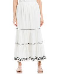 Max Studio - Floral Embroidered Tiered Maxi Skirt - Lyst