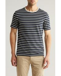 BOSS - Stripe Cotton & Linen T-shirt - Lyst