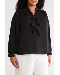 Gemma  Jane - Tie Neck Long Sleeve Top - Lyst