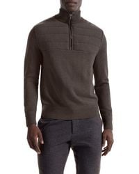 Bugatchi - Merino Wool Quarter Zip Polo Sweater - Lyst