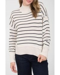 Blu Pepper - Stripe Mock Neck Sweater - Lyst