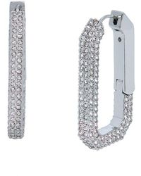 AllSaints - Crystal Hexagonal Hoop Earrings - Lyst