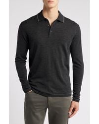Robert Barakett - Roman Long Sleeve Merino Wool Sweater Polo - Lyst