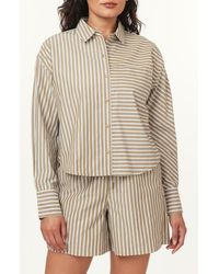 Scotch & Soda - Mixed Stripe Crop Button-Up Shirt - Lyst
