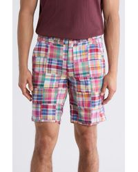 Vintage 1946 - Patchwork Madras Flat Front Shorts - Lyst
