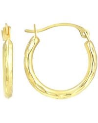 CANDELA JEWELRY - 14K Diamond Cut Hoop Earrings - Lyst