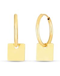 KARAT RUSH 14k Yellow Gold Square Disc Drop Huggie Earrings At Nordstrom Rack