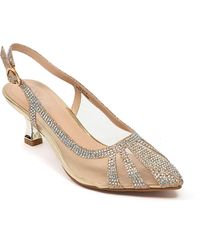 Lady Couture - Macy Mesh Rhinestone Slingback Pump - Lyst