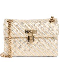 Kurt Geiger - Mini Brixton Lock Mixed Metallic Crossbody Bag - Lyst