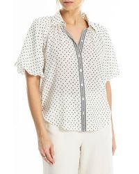 Max Studio - Boyfriend Fit Bubble Sleeve Button-Up Shirt - Lyst
