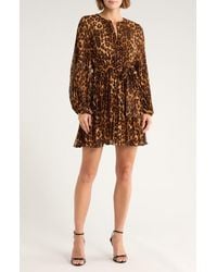 Sam Edelman - Pleat Long Sleeve Minidress - Lyst