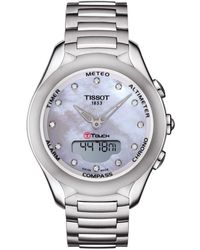 Tissot - T-touch Solar Diamond Accent Stainless Steel Bracelet Watch - Lyst