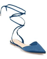 Journee Collection - Lace-Up Pointed-Toe Flat - Lyst
