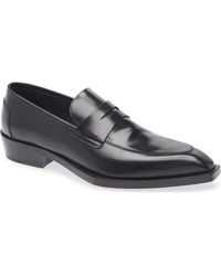 Stuart Weitzman - Camillo Square Toe Suede Penny Loafer - Lyst