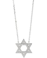 Savvy Cie Jewels - Cubic Zirconia Star Of David Pendant Necklace - Lyst