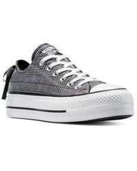 Converse - Chuck Taylor All Star Lift Plaid Low Top Platform Sneaker - Lyst
