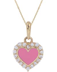 CANDELA JEWELRY - 14k Gold Cz Heart Pendant Necklace - Lyst