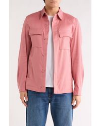 Bugatchi - Linen & Cotton Button-Up Shirt Jacket - Lyst