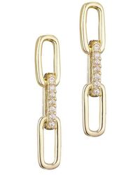 Adornia - Cubic Zirconia Mini Paperclip Drop Earrings - Lyst