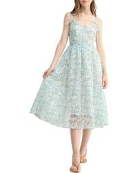 Lush - Floral Tie Strap Midi Dress - Lyst