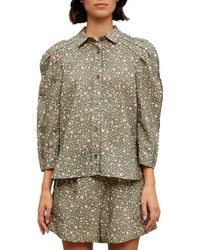 Maje - Cakita Floral Volume Sleeve Blouse - Lyst