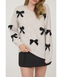 Blu Pepper - Bow Embellished Sweater - Lyst