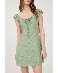 Blu Pepper - Floral Flutter Cap Sleeve Minidress - Lyst