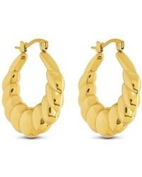 Sterling Forever - Piper Twisted Polished Hoop Earrings - Lyst