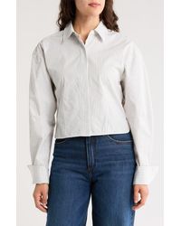Rag & Bone - Becca Stripe Crop Poplin Button-Up Shirt - Lyst