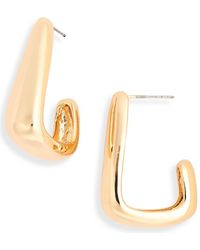 Leith - Angular Hoop Earrings - Lyst