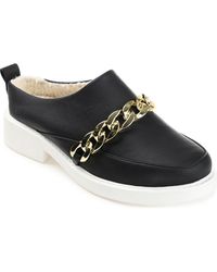 Journee Collection - Sheah Chain Strap Faux Fur Lined Tru Comfort Foam Mule - Lyst