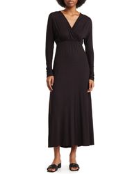 Go Couture - Long Sleeve Empire Waist Maxi Dress - Lyst