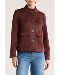 Tahari - Faux Suede Cropped Jacket - Lyst